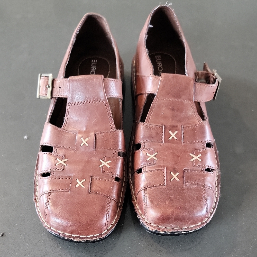 Vintage Y2k Womens 9w Wide EUROstep Solitude Leather Fishermans Sandals